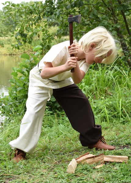 Kinder Mittelalter-Tunika Linus, kurzarm, natur