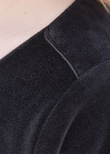 Cotehardie Isabell aus Samt, Mittelalterkleid, schwarz