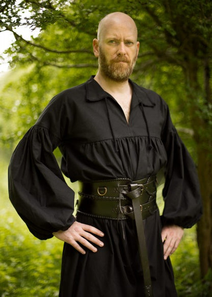 Miedergürtel aus Leder, schwarz