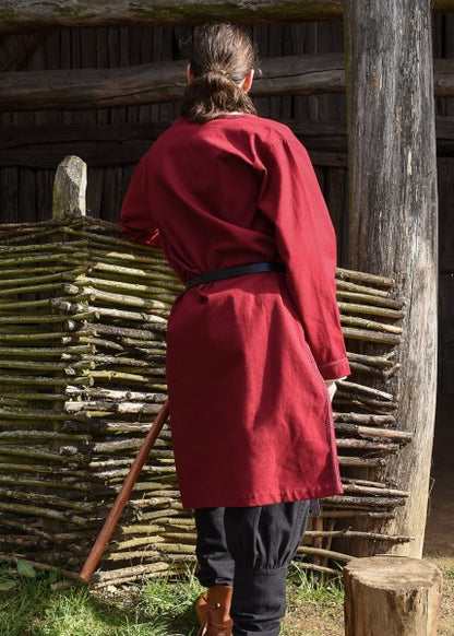 Mittelalter Tunika Albrecht mit Borte, langarm, weinrot
