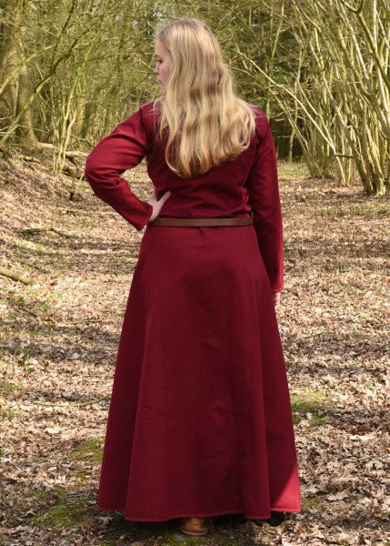 Schlichtes Mittelalterkleid Afra aus Canvas, weinrot