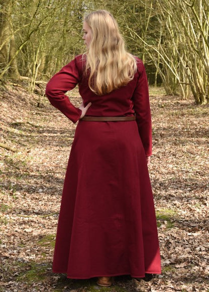 Schlichtes Mittelalterkleid Afra aus Canvas, weinrot