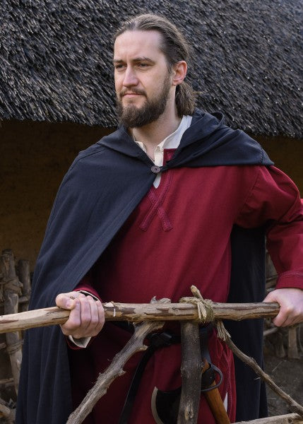 Mittelalter Tunika Albrecht mit Borte, langarm, weinrot