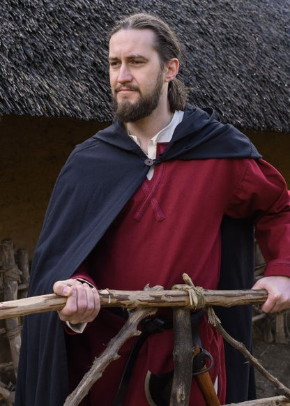 Mittelalter Tunika Albrecht mit Borte, langarm, weinrot
