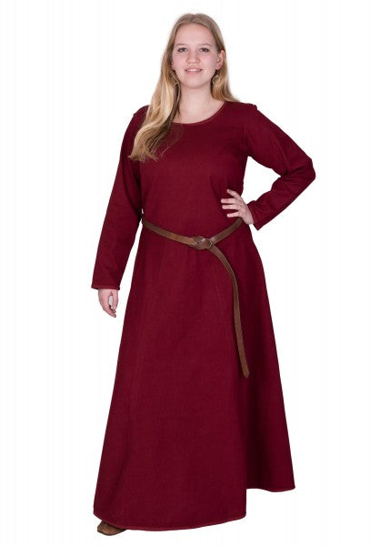 Schlichtes Mittelalterkleid Afra aus Canvas, weinrot