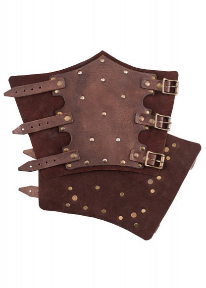 Armschützer aus Leder mit Nieten und Wildleder, Paar, versch. Farben