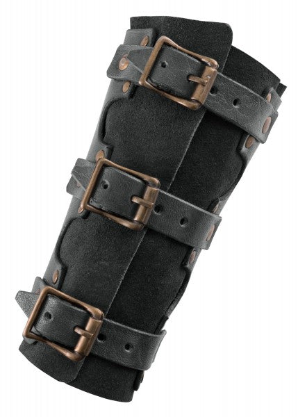 Armschützer aus Leder mit Nieten und Wildleder, Paar, versch. Farben